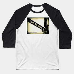 Los Angeles Street, Los Angeles, California by Mistah Wilson Baseball T-Shirt